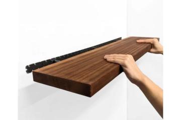 Long Floating Shelves in Mahogany for Modern Walls