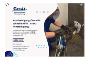 Kanalreinigungsfirma für schnelle Hilfe | GreAt Rohrreinigung