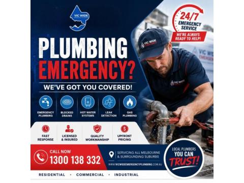 24/7 Emergency Plumbing Services in Melbourne