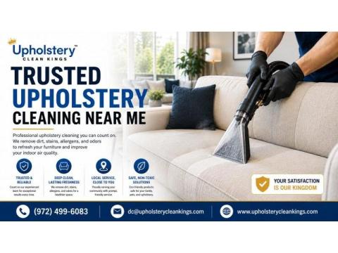 Trusted Upholstery Cleaning Near Me by Upholstery Clean Kings