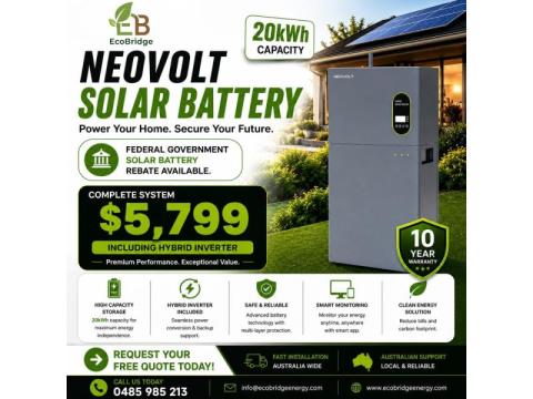 NEOVOLT 20kWh Solar Battery – Complete Solar Storage Solution  
