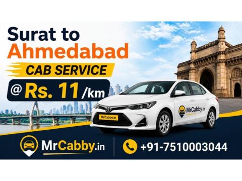 Book MrCabby for Reliable Surat to Ahmedabad Cab Service