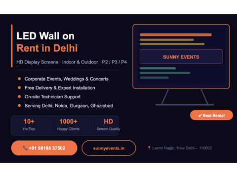 LED Wall on Rent in Delhi – SunnyEvents | P2, P3 & P4 HD Screens