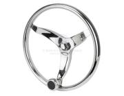 STEERING WHEELS - STAINLESS STEEL WITH KNOB 3 Spoke S/S