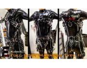 The Sensory Trinity: Gas Mask, Rubber Harness & Latex Hood
