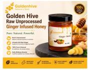 Golden Hive Raw Unprocessed Ginger Infused Honey – Pure Natural Wellness
