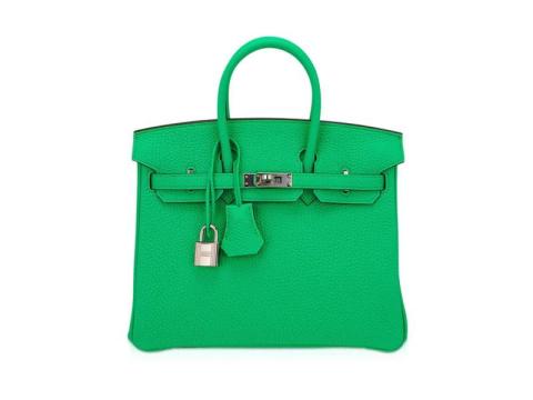 HERMES Birkin 25 Vert Comics Green Bag