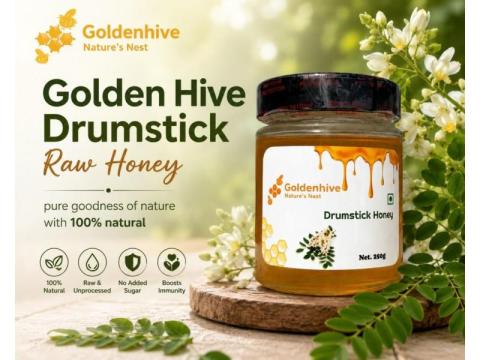 Golden Hive Drumstick Raw Honey – Pure Natural Superfood for Healthy Living