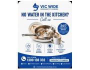 NO WATER IN THE KITCHEN? – CALL VIC WIDE EMERGENCY PLUMBING