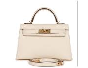 HERMES Kelly Mini 20 Nata White Epsom