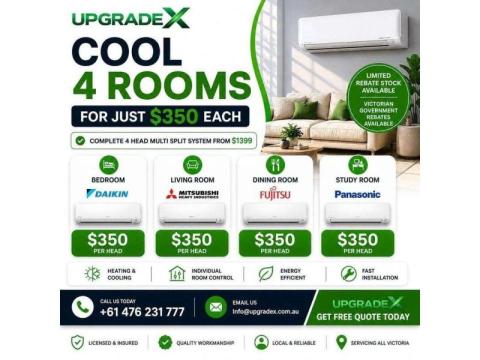 Cool 4 Rooms for Just $350 Each – Upgrade to a Multi-Split Air Conditioning System!