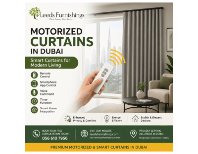 Motorized & Smart Curtains in Dubai - Leeds Furnishing