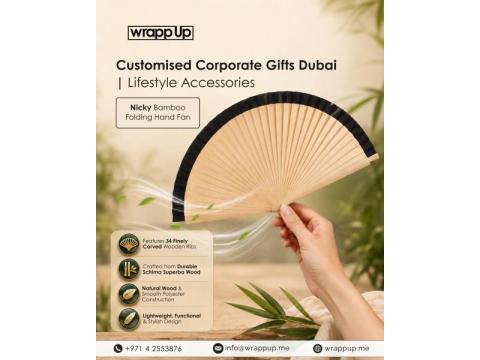 Nicky Bamboo Folding Hand Fan by Wrapp Up