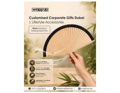 Nicky Bamboo Folding Hand Fan by Wrapp Up