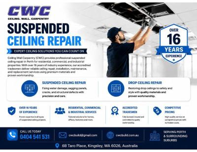 Professional Suspended Ceiling Solutions in Perth by Qualified Experts