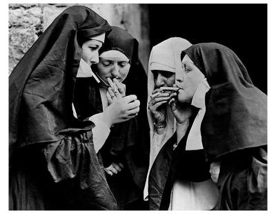 Smoking Nuns Art Print – Unique Poster for Stylish Wall Decor