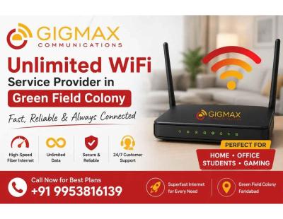 Unlimited WiFi Service Provider in Green Field Colony – GIGMAX
