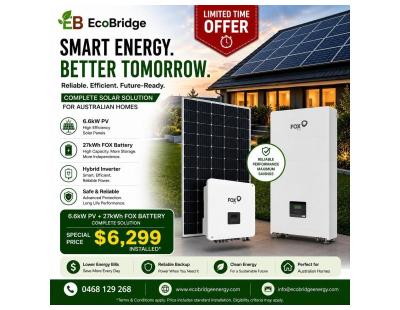 ☀️ Complete Solar + Battery Package – Only $6,299 Installed!