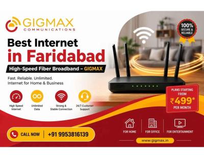 Best Internet in Faridabad | High-Speed Fiber Broadband – GIGMAX