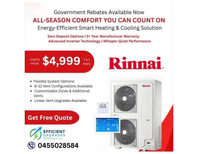 Government Rebates Available – Rinnai Smart Heating & Cooling