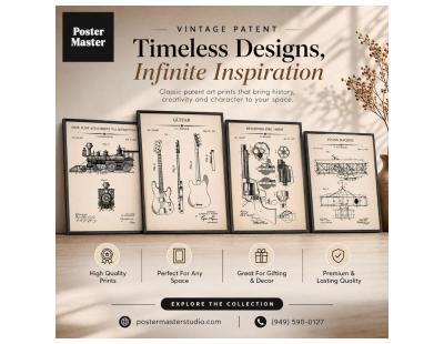 Enhance Your Space with a Unique Patent Poster Wall Art Design