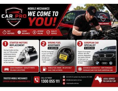 Starter Motors Replacement | Mobile Mechanics You Can Trust