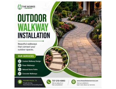 Outdoor Walkway Installation in Round Rock