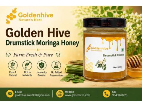 Golden Hive Drumstick Moringa Honey – Farm Fresh & Pure