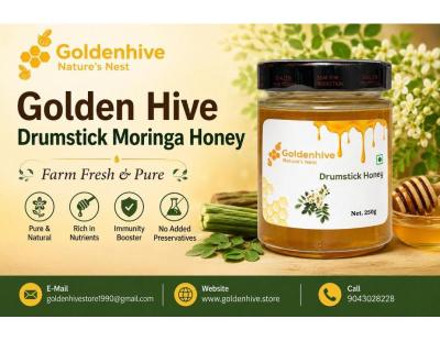Golden Hive Drumstick Moringa Honey – Farm Fresh & Pure