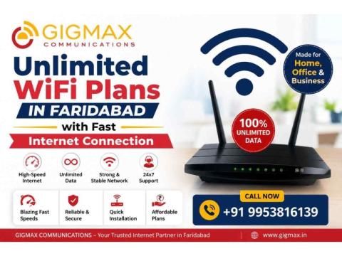 Unlimited WiFi Plans in Faridabad with Fast Internet Connection | GIGMAX