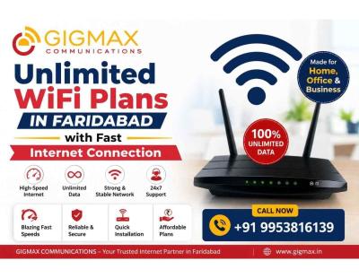 Unlimited WiFi Plans in Faridabad with Fast Internet Connection | GIGMAX