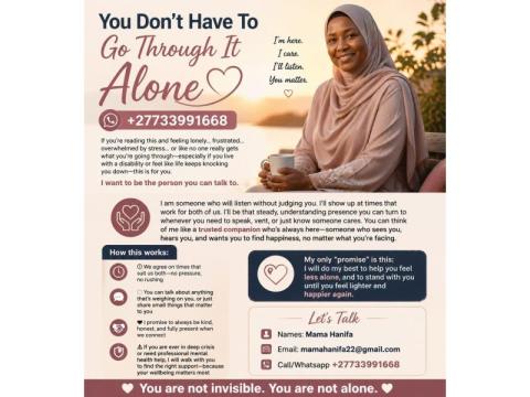 You Don’t Have To Go Through It Alone +27733991668