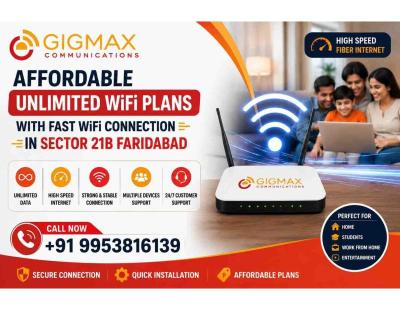 Affordable Unlimited WiFi Plans with Fast WiFi Connection in Sector 21B Faridabad
