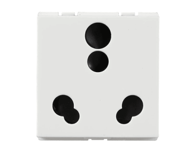 Havells Crabtree Signia 6/16A 3 Pin Shutter Raised Socket | ISI White