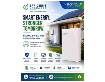Smart Energy Storage for Australian Homes – Neovolt 9.6kWh Lithium Battery