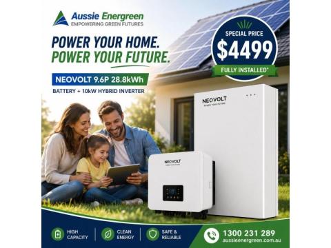 Neovolt 9.6P 28.8kWh Solar Battery + 10kW Hybrid Inverter – Special Offer