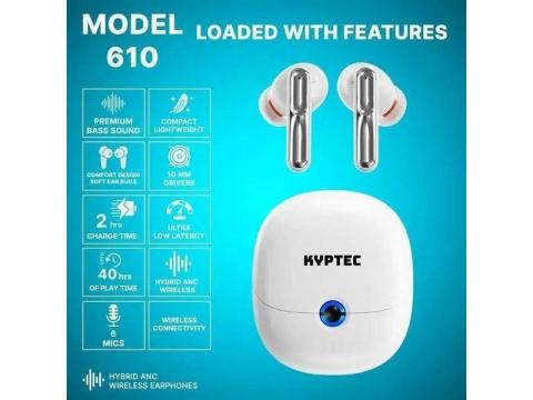 Kyptec LifeStyle® 610 Hybrid ANC Wireless Earbuds with 6 Mics and 40H Playtime