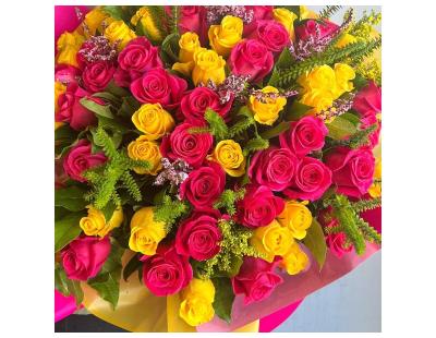 Pink and Yellow Rose Bouquet for Every Special Celebration in USA