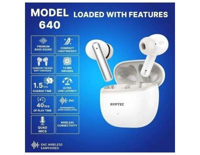 KyptecLifeStyle® 640 ENC Wireless Earbuds with Quad Mic, 13mm Drivers and 40H Battery