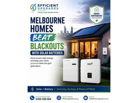 Solar Batteries for Melbourne Homes – Store Solar Energy, Reduce Grid Dependence