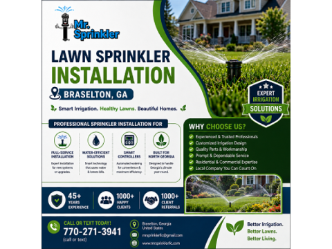 Lawn Sprinkler Installation Braselton, GA