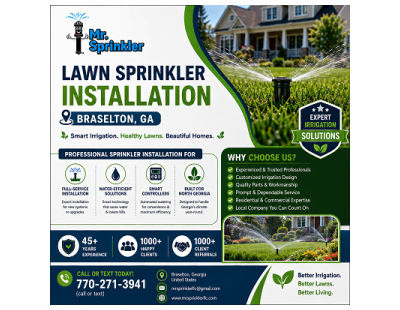 Lawn Sprinkler Installation Braselton, GA