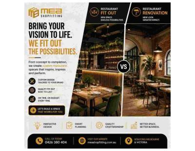 Restaurant Fit Out & Renovation Melbourne | MEA Shopfitting