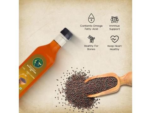 Pure Mustard Seed Oil Cold Pressed for Healthy Cooking & Natural Wellness – GirOrganic