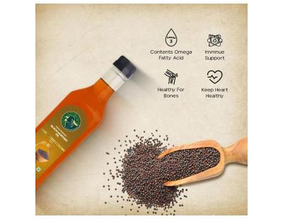 Pure Mustard Seed Oil Cold Pressed for Healthy Cooking & Natural Wellness – GirOrganic