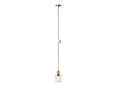 Modern Glass and Wood Pendant Light