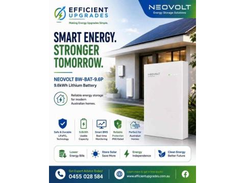 NEOVOLT 9.6kWh Solar Battery for Smart Home Energy Storage