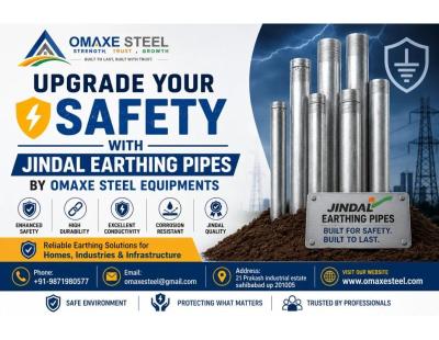 Upgrade Your Safety with Jindal Earthing Pipes by Omaxe Steel Equipments