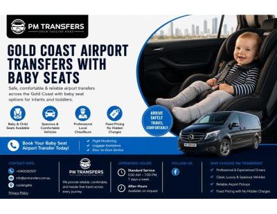 Gold Coast Airport Transfers With Baby Seats for Infants and Toddlers