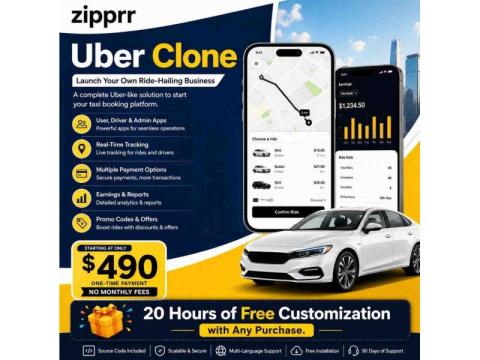 Start a Taxi Booking Business with Zipprr's Uber Clone App – $490 Only